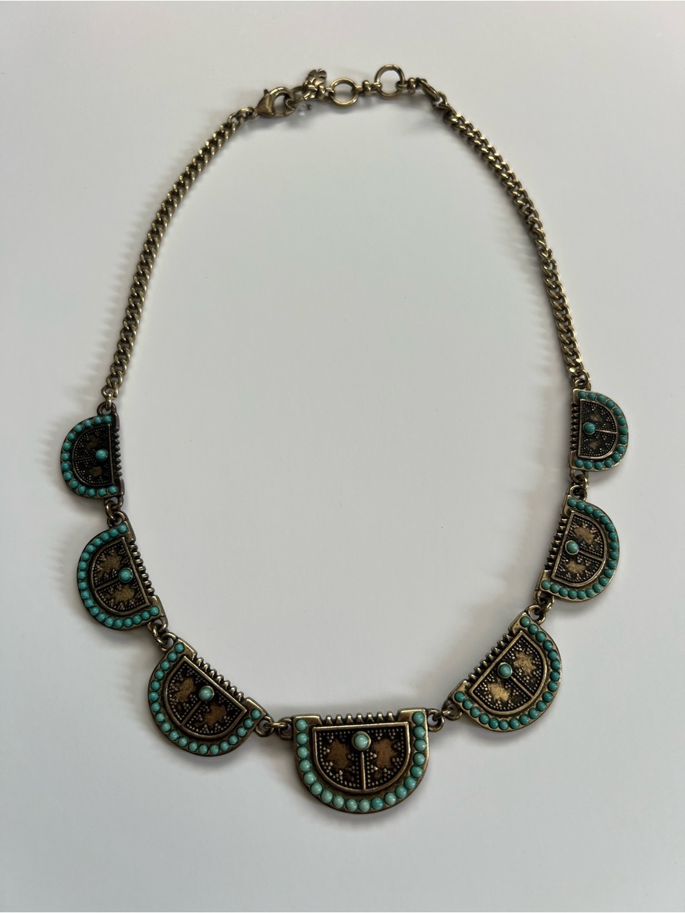 Lucky Brand Gold Tone & Turquoise Collar Necklace